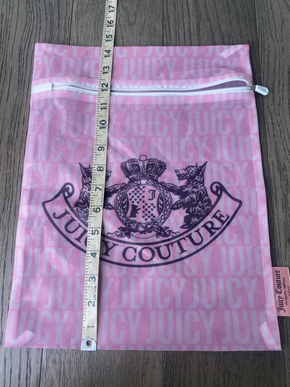 Juicy Couture Pink Logo Cosmetic Pouch with Crest - 11x14.5” - Picture 11 of 11